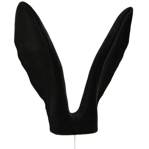 Article Oreilles de lapin décoration lapin de Pâques bâton floqué noir 56cm