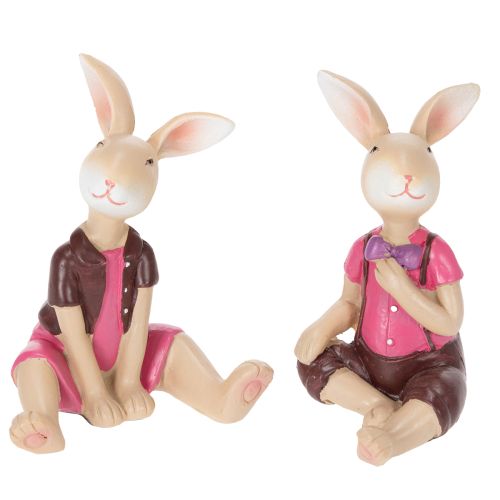 Ensemble de 4 figurines de lapins de Pâques, décoration de table mignonne pour Pâques et le printemps, 9 cm.