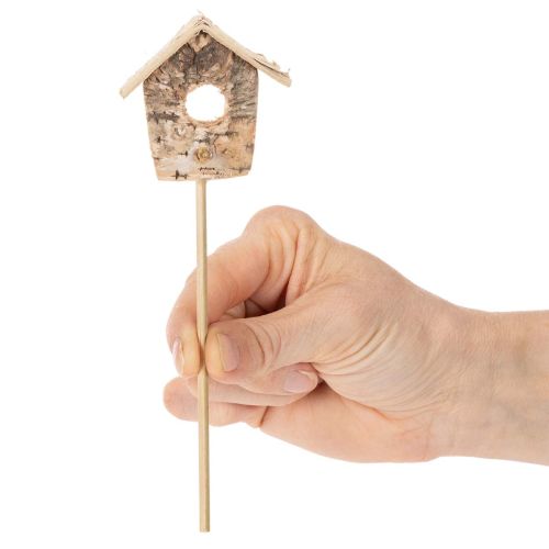 Nichoir décoratif, bouleau, 5 cm, tuteurs pour fleurs, 4 pièces | Floristik24.be