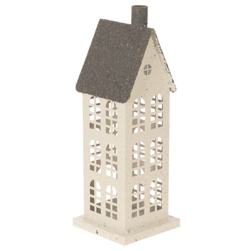 Maison décorative en métal avec fenêtres et cheminée, 28 cm acheter | Floristik24.be