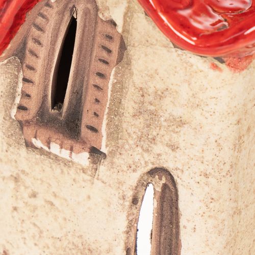 Maison décorative en céramique avec toit rouge, maison lumineuse, 15 cm, lot de 2 | Floristik24.be