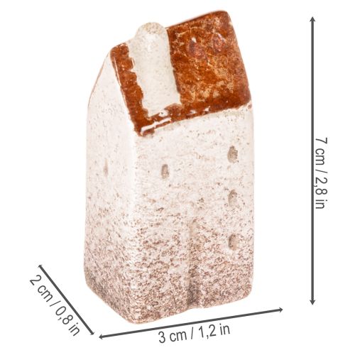 Ensemble de maisons miniatures décoratives en céramique, 7 cm, 3 pièces | Floristik24.be