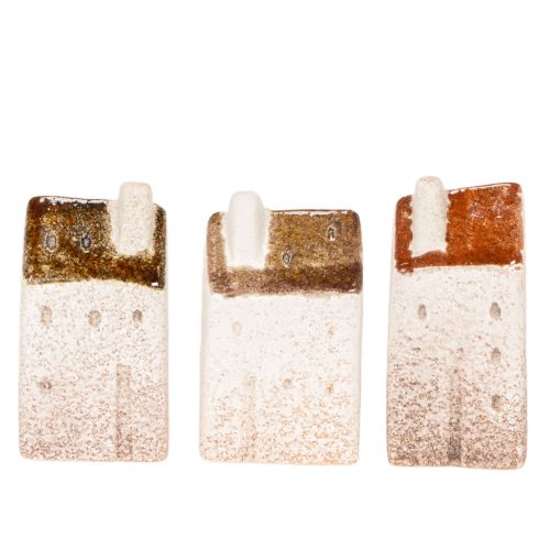Ensemble de maisons miniatures décoratives en céramique, 7 cm, 3 pièces | Floristik24.be
