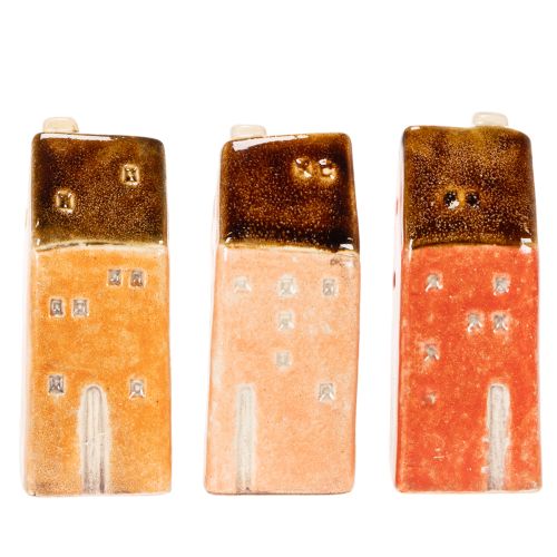 Maison miniature décorative en céramique pour rebord de fenêtre, 10 cm, lot de 3 | Floristik24.be