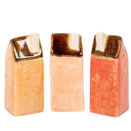 Maison miniature décorative en céramique pour rebord de fenêtre, 10 cm, lot de 3 | Floristik24.be