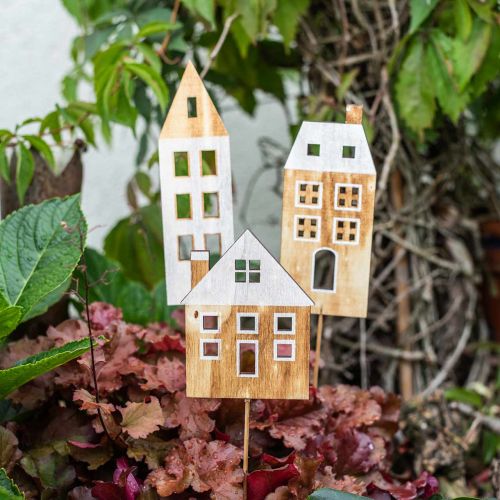 Floristik24 Bouchon décoration maison bois nature, décoration bois blanc H12,5 / 17,5 / 20cm 6pcs