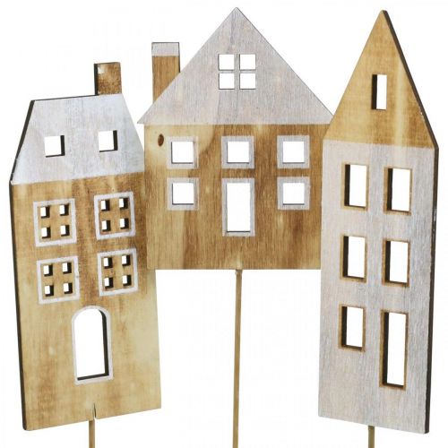 Floristik24 Bouchon décoration maison bois nature, décoration bois blanc H12,5 / 17,5 / 20cm 6pcs