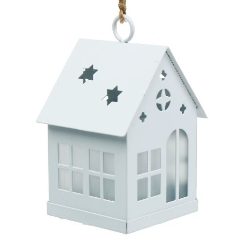 Floristik24 Maison avec éclairage blanc 6cm x 6cm H12cm 3pcs