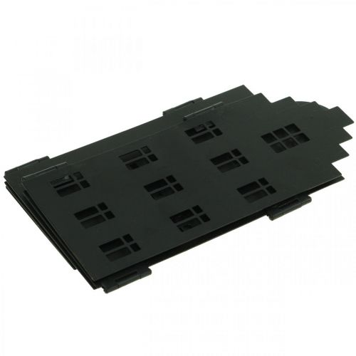 Floristik24 Déco maison métal noir stand silhouette ville 40×18cm