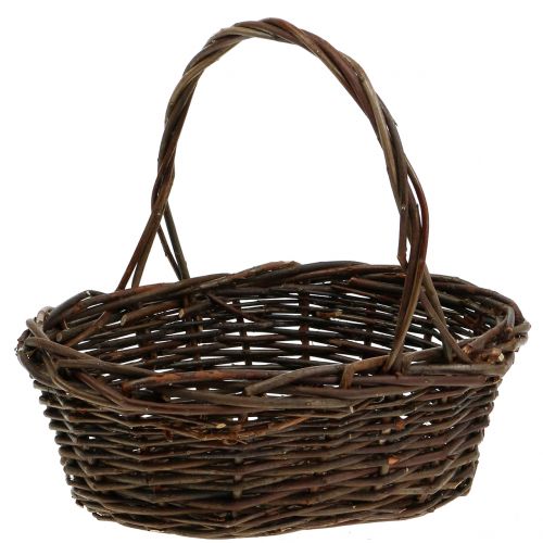 Panier à anses ovale en osier 28 x 20 cm | Floristik24.be