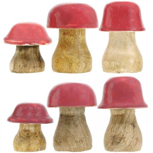 Floristik24 Déco automne champignons déco en bois Champignons en bois violet H5-7cm 6 pièces