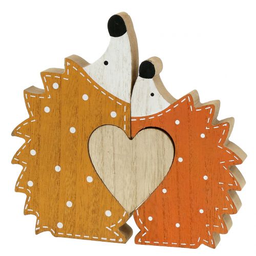 Floristik24 Déco automne couple hérisson avec coeur 15cm - 18cm