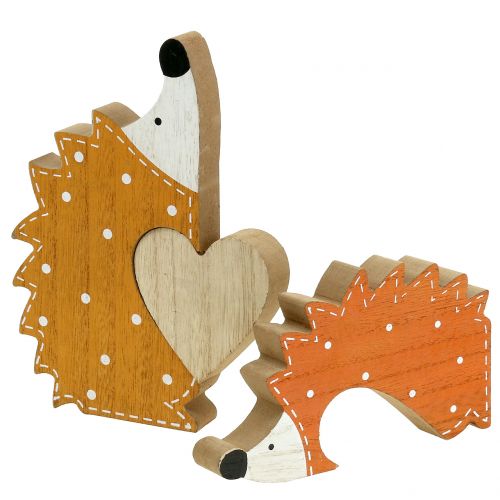 Floristik24 Déco automne couple hérisson avec coeur 15cm - 18cm