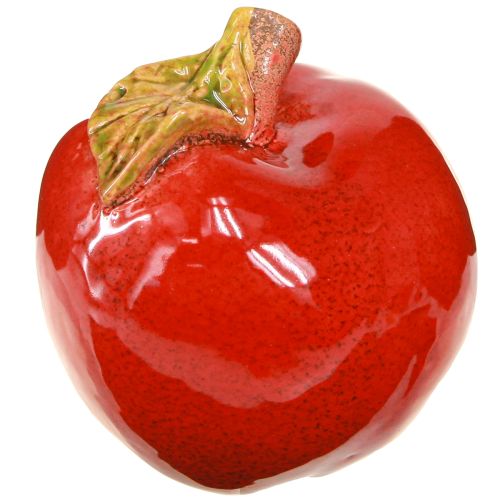 Article Décoration d&#39;automne pommes en céramique décoration de table rouge vert H9cm 2 pcs