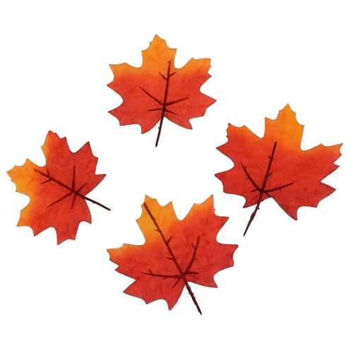 Décoration d automne Maple Leaf orange-rouge 13cm 12pcs