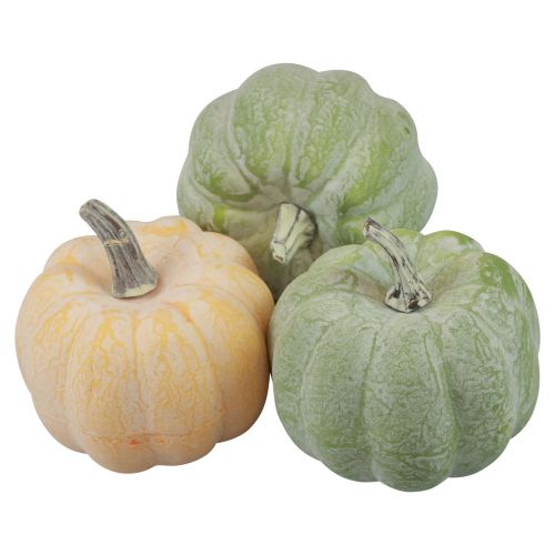 Article Décoration d&#39;automne citrouilles blanchies orange, vert 7,5 cm 6 pcs