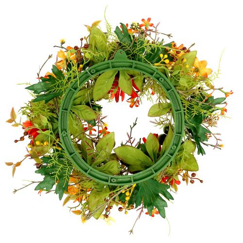 Floristik24 Couronne d'automne Ø30cm avec des thèmes de chrysame orange