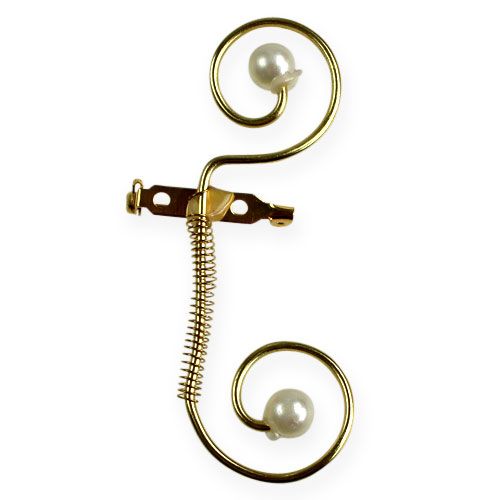 Floristik24 Épingle de mariage avec perles, or 8cm 24 pcs