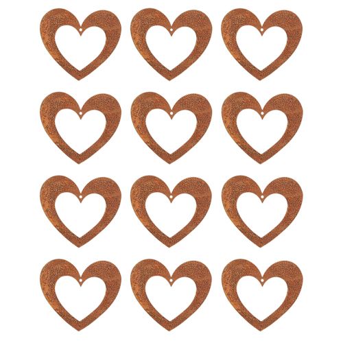 Article Coeur décoration rouille coeur métal patiné 15cm 6 pcs