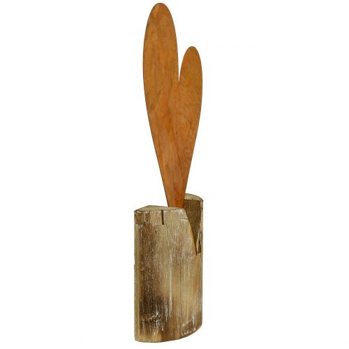 Floristik24 Coeur rouille sur pied en bois 40cm x 20cm