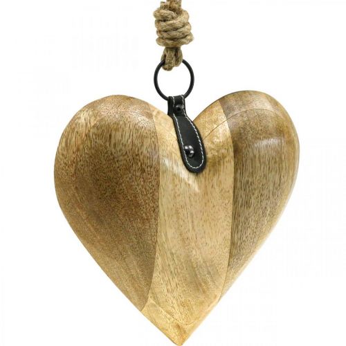 Article Coeur en bois, coeur décoratif à suspendre, décoration coeur H19cm