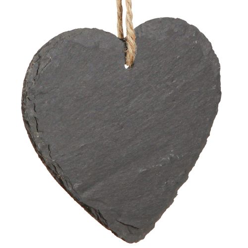 Floristik24 Coeur en ardoise coeur d&#39;ardoise à suspendre noir 10cm 6pcs