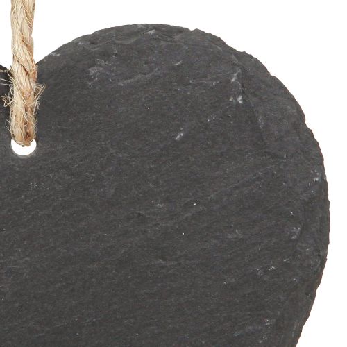 Article Coeur en ardoise coeur d'ardoise à suspendre noir 10cm 6pcs