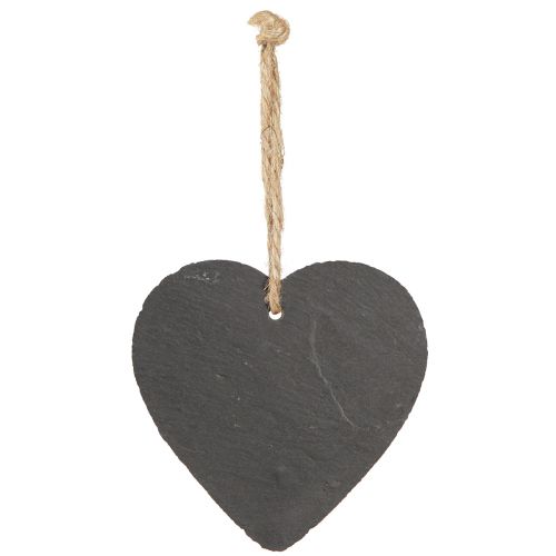 Article Coeur en ardoise coeur d'ardoise à suspendre noir 10cm 6pcs