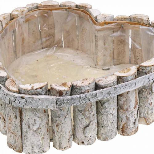 Floristik24 Coupe à plantes, jardinières en bois, coeur à planter B29/20,5 cm H10/9 cm lot de 2