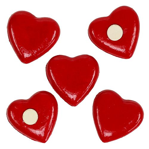 Floristik24 Cœur autocollant 3,5cm Rouge 24P