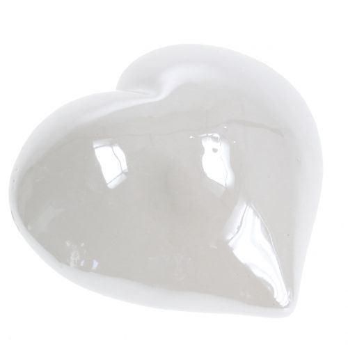 Floristik24 Coeur nacre blanche 7cm 4pcs