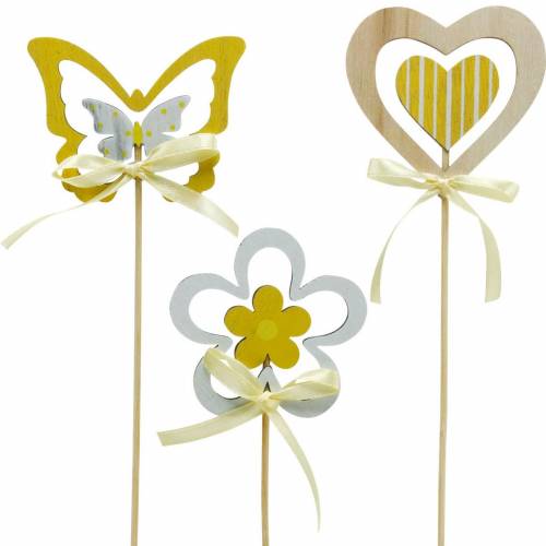 Floristik24 Bouchon décoratif papillon fleur et coeur, décoration de printemps, bouchon de fleur, Saint Valentin 9pcs