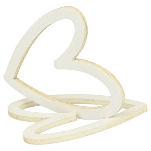 Article Décoration de coeur décoration dispersée coeurs décoration de table en bois crème 4,5 cm 48 pcs