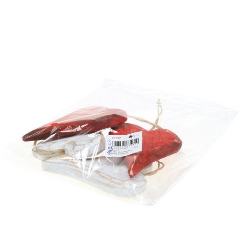 Floristik24 Coeurs en bois à suspendre rouge, blanc 11,5cm 4pcs