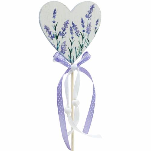 Floristik24 Coeur de lavande, décoration d&#39;été, coeur à coller avec de la lavande, décoration de coeur méditerranéen 6pcs