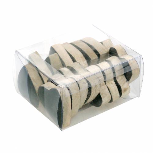 Floristik24 Coeurs en bois de manguier vernissé naturel, noir 4,3 cm × 4,6 cm 16 pcs