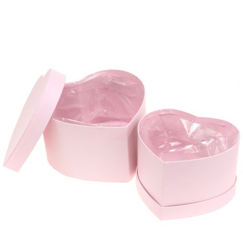 Floristik24 Boîte à fleurs coeur rose 14/16cm 2pcs