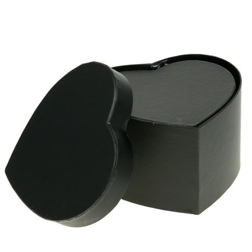 Floristik24 Boîte à fleurs coeur noir 18 / 20cm 2pcs