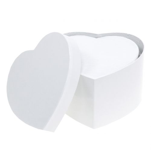 Floristik24 Boîte à fleurs Herzbox blanche 14 / 16cm 2pcs