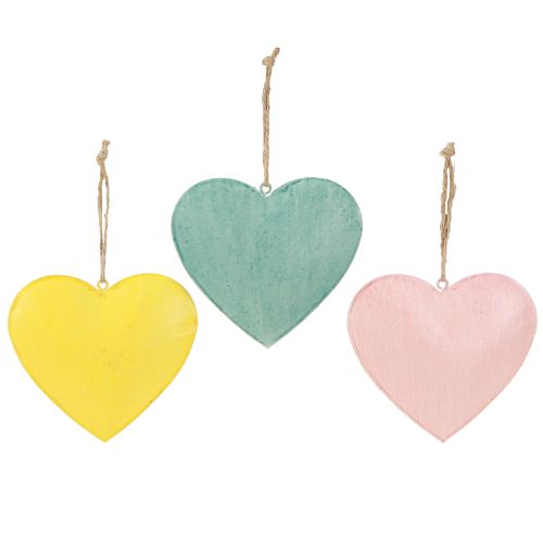 Article Pendentifs décoratifs en forme de cœur avec papillons pour la décoration printanière, 10,5 cm, lot de 3