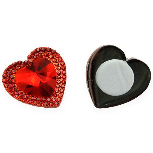 Floristik24 Coeurs à coller sur diamant rouge 2cm 48 pcs