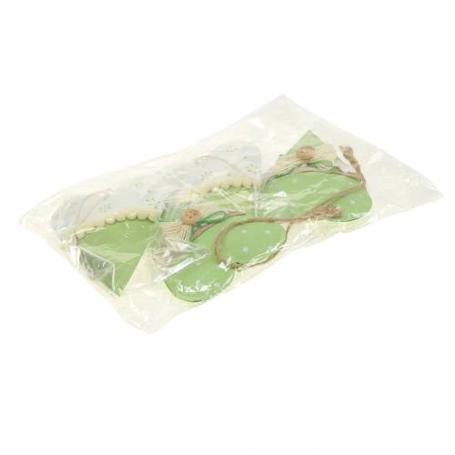 Floristik24 Suspension coeur métal vert anis, blanc assorti H11cm 4pcs