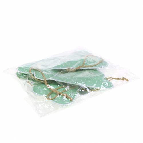 Floristik24 Cintre coeur métal vert, blanc pointillé H11cm 6pcs