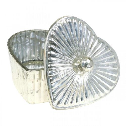 Article Bocal coeur avec couvercle bocal verre coeur champagne 15.5×15×10cm