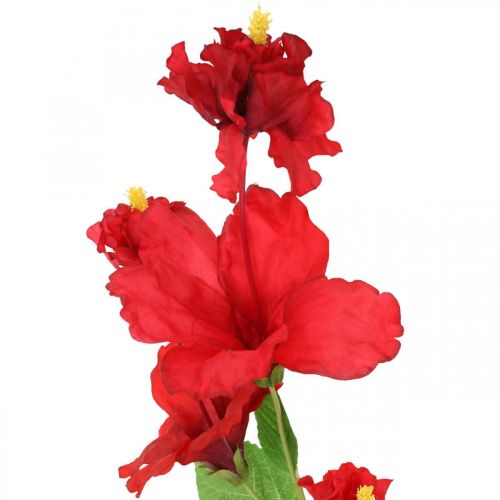 Article Fleur artificielle branche d&#39;hibiscus branche déco rouge hibiscus H107cm