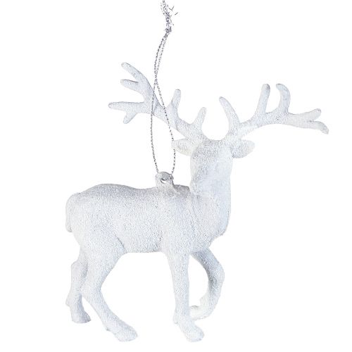 Floristik24 Décoration cerf en pendentif de Noël blanc H13,5cm 3pcs