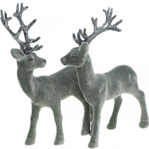 Floristik24 Déco cerf déco figure déco renne anthracite H20cm 2pcs