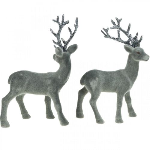 Floristik24 Déco cerf déco figure déco renne anthracite H20cm 2pcs