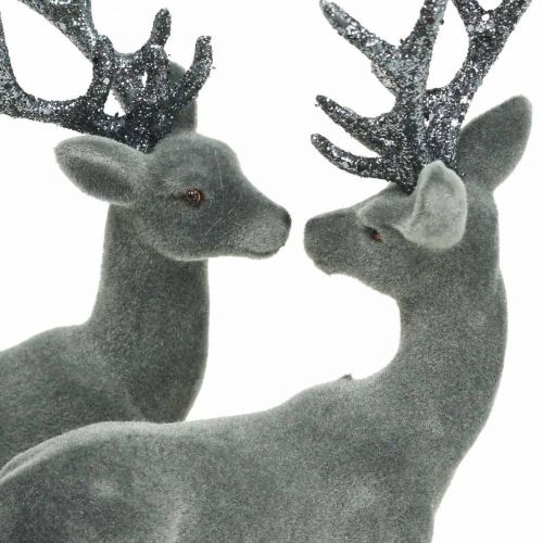 Floristik24 Déco cerf déco figure déco renne anthracite H20cm 2pcs