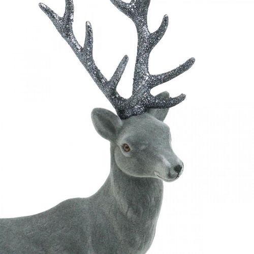 Article Cerf Décoratif Figurine Décorative Renne Décoratif Anthracite H40cm